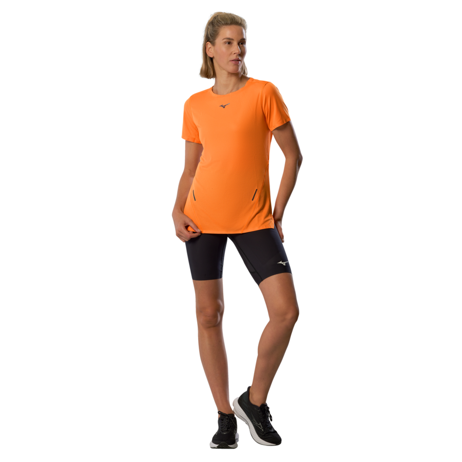 Mizuno Tech Light Dryaeroflow Short Sleeve Tee Tangelo